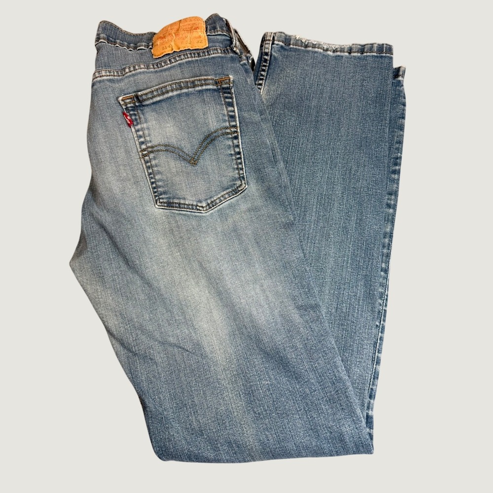 Levis 514 Straight Fit Jeans Mens 32x32 Light Wash Blue Denim Classic